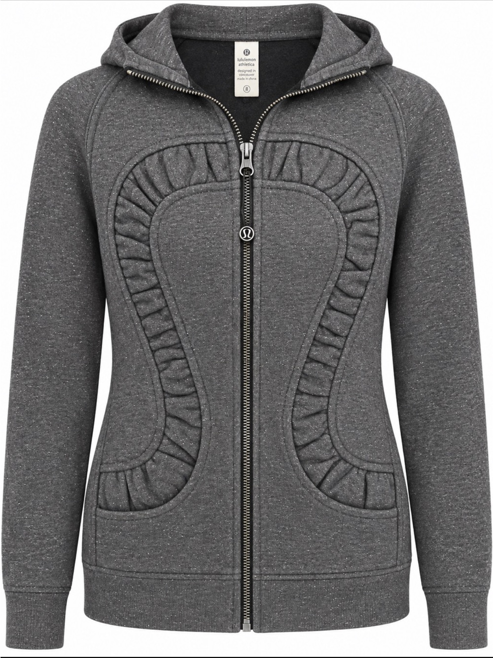 lululemon athletica Charcoal Gray Ruffle-Trim Zip Hoodie